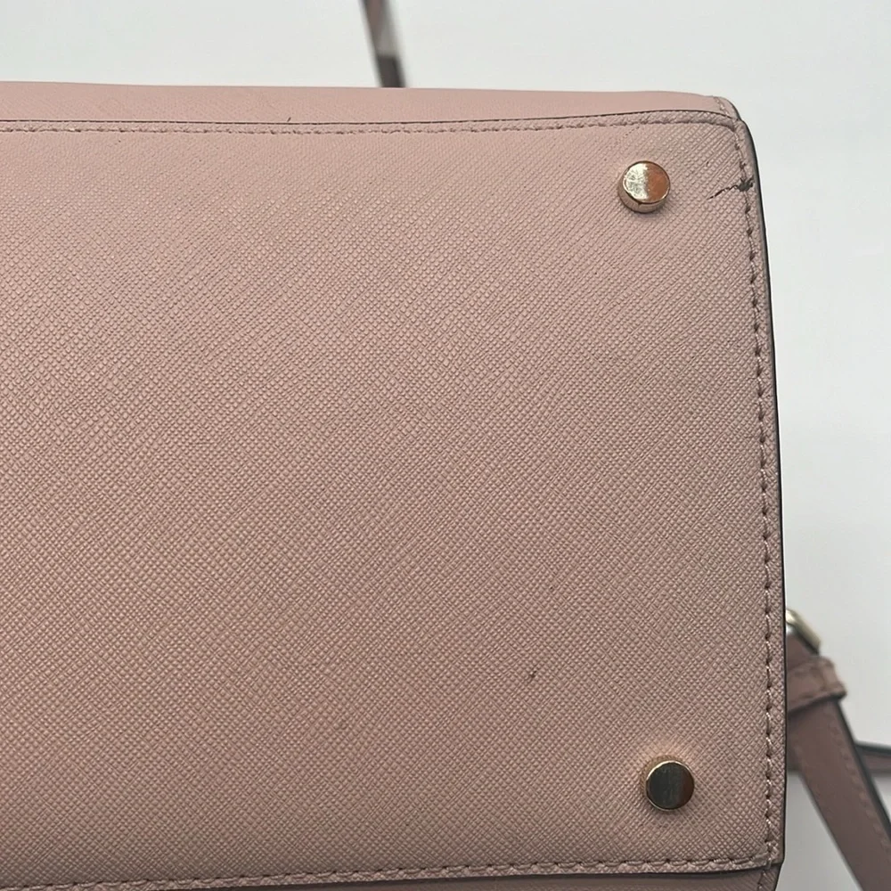 Kate Spade New York Pink Leather Dome Double Handle Crossbody Satchel BLEMISH